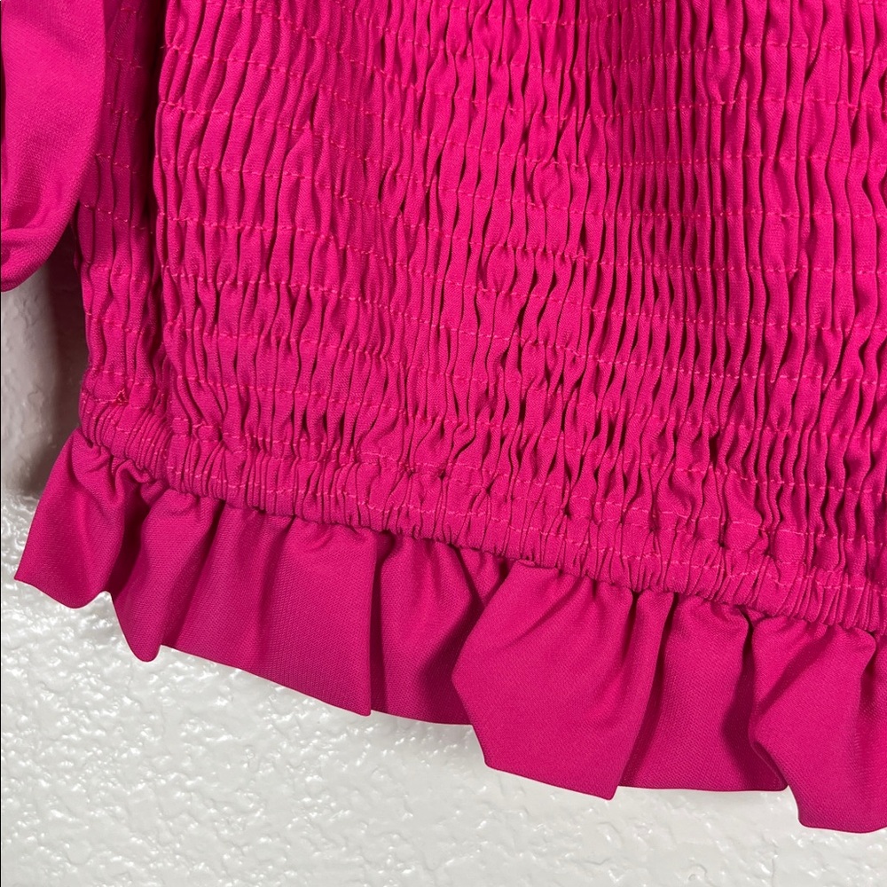 Fuchsia pink shocked bust top, size 3X - Picture 4 of 8
